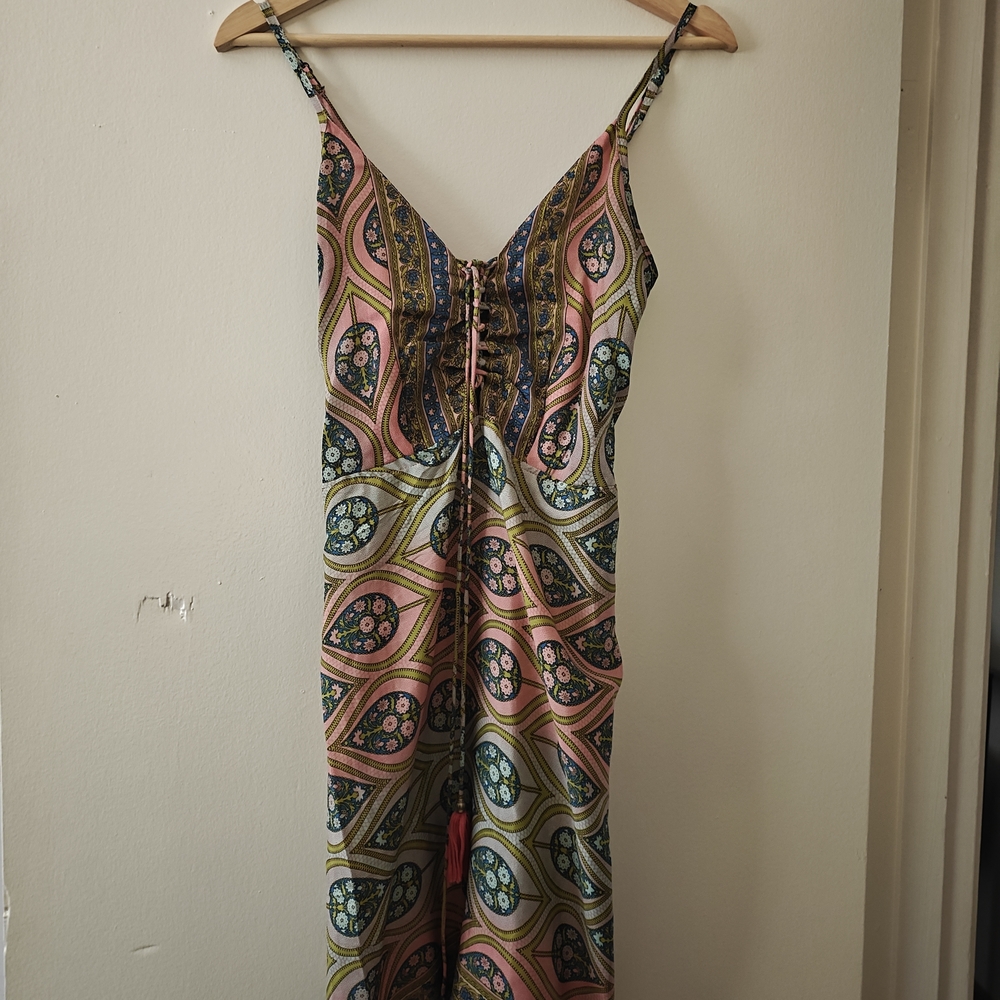 Elegant Multicolor Paisley Dress With Pockets!